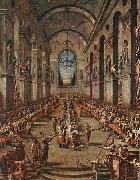 MAGNASCO, Alessandro The Observant Friars in the Refectory France oil painting artist